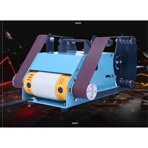 Double-head Small Desktop Double-axis Belt Machine 220V Micro Double Sanding Machine Home Polishing Grinding Knife Tool 950W