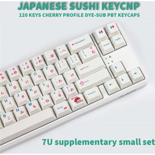 PBT 121 keys Cherry MX Switch Mechanical Keyboard keycaps Japanese white Full set With 7U space bar 1.75U 2U Shift key