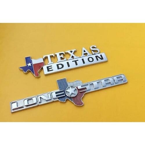 3D Metal Texas Edition Star Flag Auto Trunk Emblems Badge Decal Sticker Car Accessories LoneStar