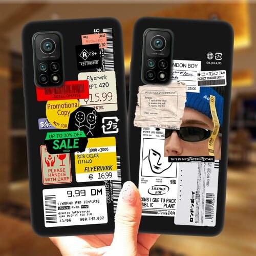 Fashion Retro Bar Code Label Art Phone Case For Xiaomi Mi 10T Lite Redmi Note 9S 10S 10 7 8 9 Pro 8T 9C Black Silicone Cover