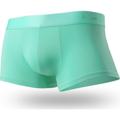 New Mens Underwear Boxers Sexy Ice Silk Panties Man Solid Comfortable U Convex Pouch Underpants Male Boxershort Homme Plus Size