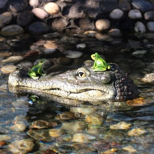 Floating Crocodile Head Garden Pond Pool Realistic Alligator Water Decoration Pool Ornament Floating Resin Crocodile For Hunting