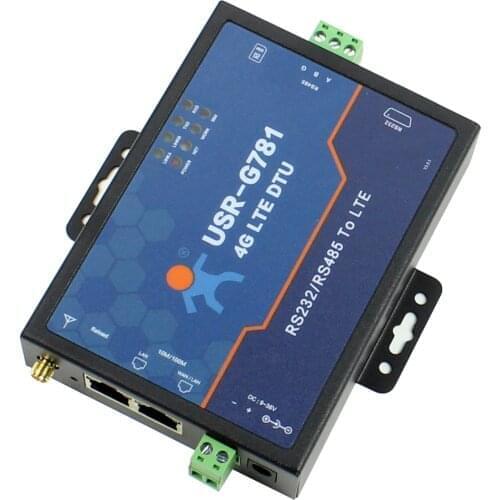 USR-G781 Industrial transparent data transmission RS232/RS485 Serial to 4G LTE Modem with Ethernet Port