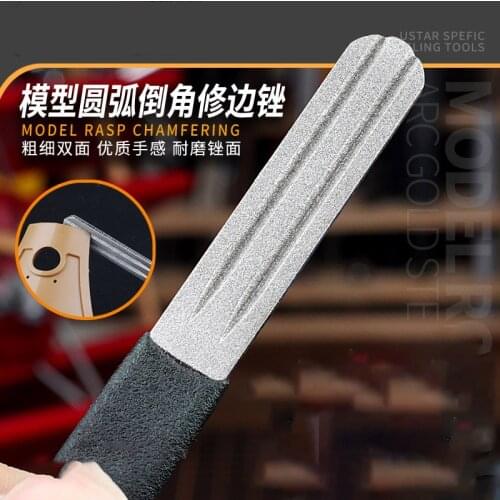 Gundam Military Model Sanding Tools Arc Chamfer Trimming File Emery Coarse And Fine Mesh Polisher Building Kits Modelismo