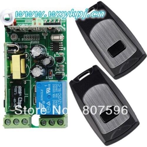 RF 2 channel 315MHz/433MHz 85V~250V wireless remote control relay switch, 2 radio transmitter and 1 receiver controller system