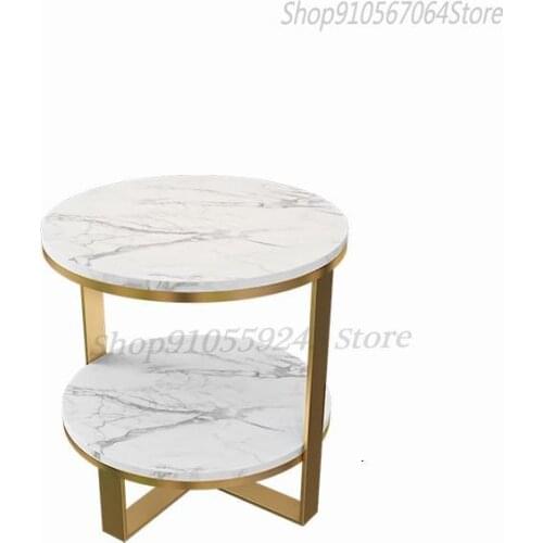 Nordic Light Luxury Marble Side Table Corner Table Living Room Small Coffee Table Simple Modern Sofa Side Cabinet Creative Doubl