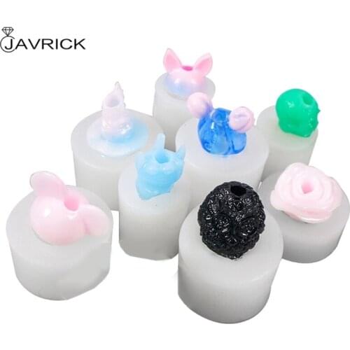 Handmade Cute Rose Flower Straw Topper Silicone Mold Cap ET Skull Straw Topper Mold for 8mm Straws Resin Casting Molds
