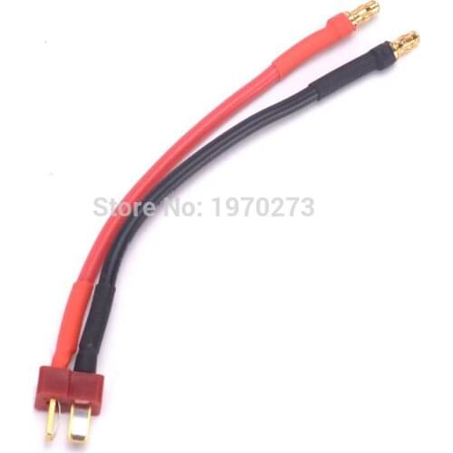 1PCS T plug male To 3.5mm Banana plug with Housing 14AWG Soft Silicone Wire Switch Cable Connector for RC FPV Drone Quadcopter