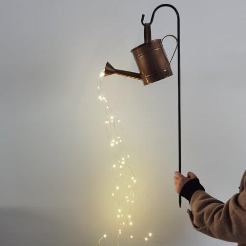 Watering Can Light, Waterfall Flash Shower Star Shower Light, Battery Operated Waterproof LED Watering Can LED Fairy String Lamp