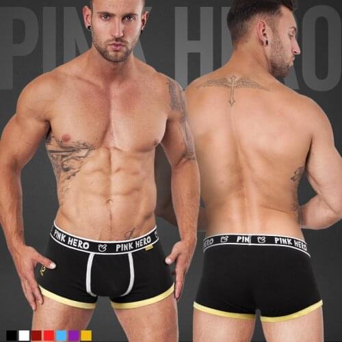 Pink Hero Brand Sexy Man Underwear Boxer Mens Cotton Underpants Fashion Male Mens Comfortable Panties Shorts Boxer