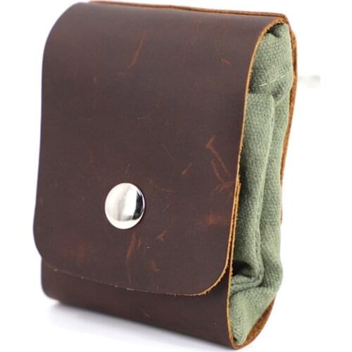 Outdoor Bushcraft Bag Waist-Hanging Leather Waxed Canvas Belt Pouch for Hiking Bush Craft Sack Extra Belt Pocket HFing