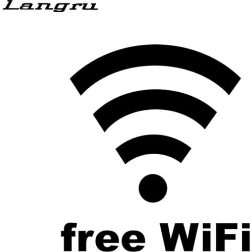Langru 14.1CM*15.5CM Fun Free WiFi Vinyl Graphical Decoration Car Sticker Decal Accessories Jdm