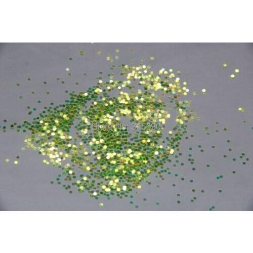 1mm yellow Holographic Glitter circle Round glitters for Glitter Nail Art and Glitter Crafts nail art Supplies