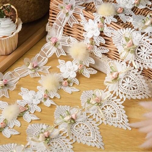 1Yards Rose Embroidered Lace Trim Ribbons Trim DIY Sewing Handmade Craft Materials Clothes Accessories Home Decoration
