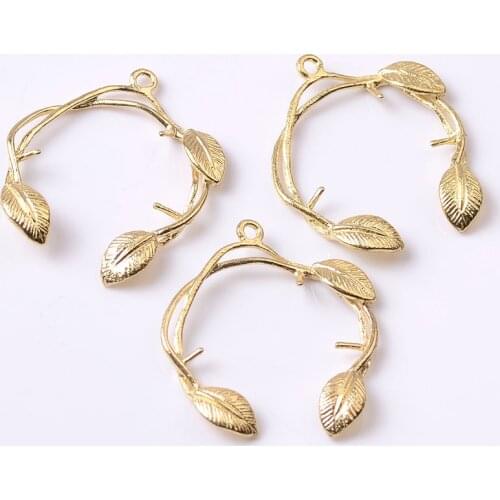 10 Pcs/lot Copper Leaf Charms 21*24mm Pendant Findings DIY Charms Connectors For Jewelry Making