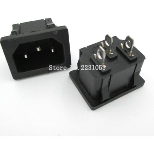 2PCS/LOT 10A 250V AC Power Socket 3 Pin Male Connector Plug AC-05