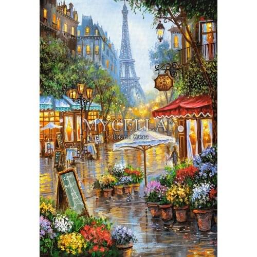 5d Diy Diamond Painting Cross Stitch Diamond Mosaic Spring Flowers Paris Architecture Tower Scenery Home Decor Christmas gifts