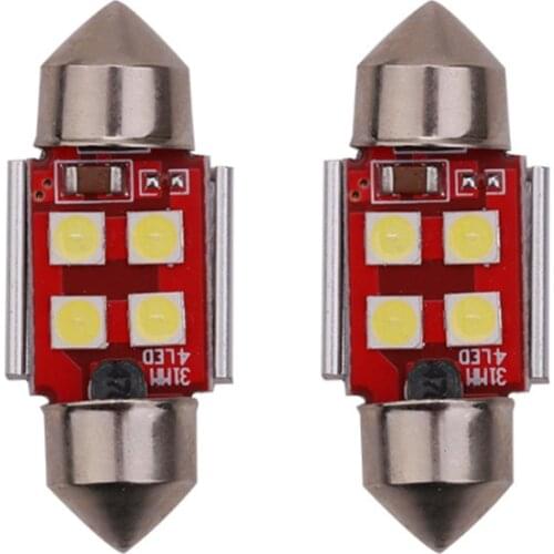 Car 4SMD LED Interiror Roof Light Bulb RV Camper White Dome Map Lamp Trailer Truck 31MM Festoon Canbus Error Free Wedge Light