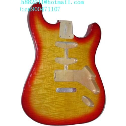 Free shipping retail new electric guitar body with sticking flower stripes +foam box