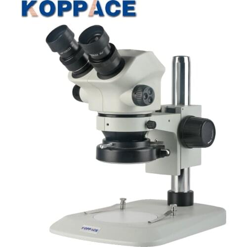 KOPPACE 7X-50X Binocular Stereo Microscope 144 LED Ring Light Eyepiece WF10/22 Industrial Inspection Microscope