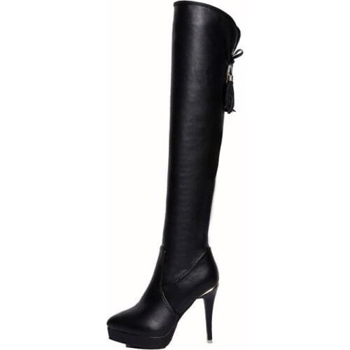 Over-the-knee boots womens winter sexy was thin British boots high-heeled boots winter boots women over the knee boots