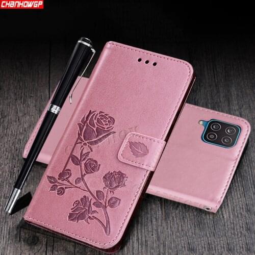 A12 Case On For Samsung Galaxy A12 Soft 3D Flower Leather Flip Wallet Phone Cases For Samsung A12 A 12 A125F SM-A125F Book Cover