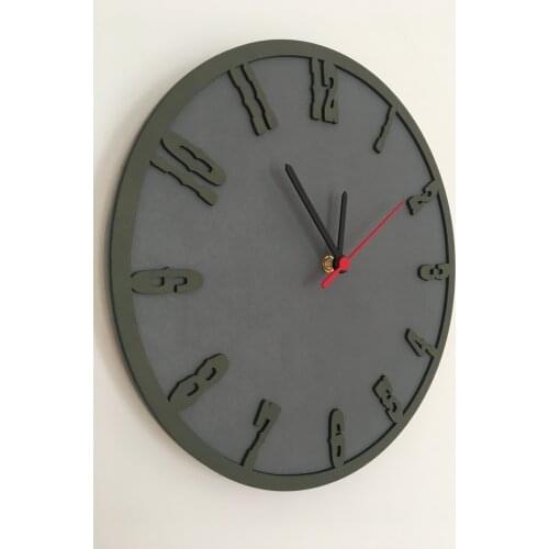 North Is Designed Black Mold Green Decorative Wall Clock 30 Cm