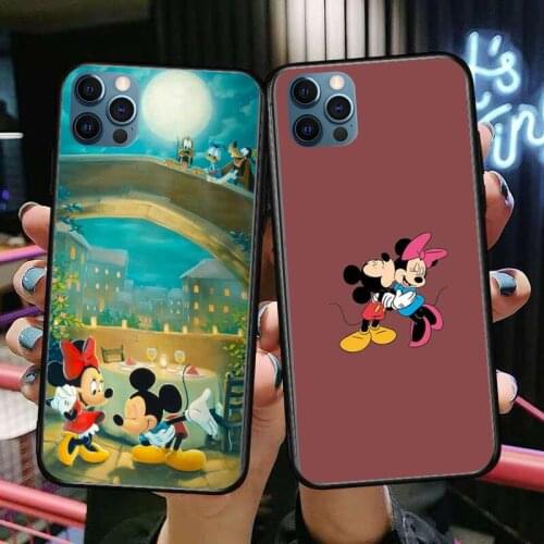 Disney Cute Mouse Anime Phone Cases cover For iphone 11 Pro Max case 12 8 7 6 S XR PLUS X XS SE 2020 mini black cell shell fund