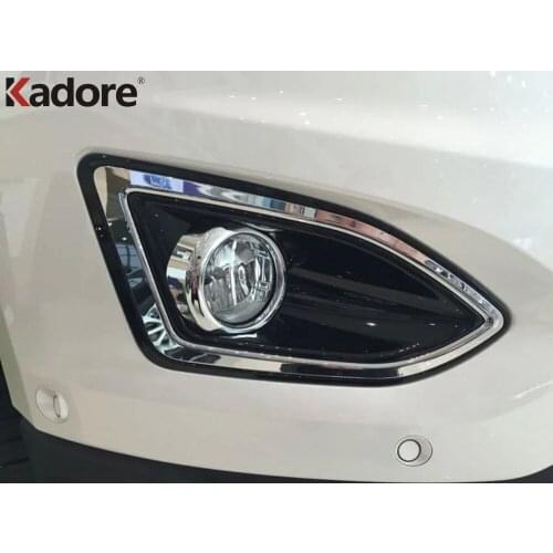 For Ford Edge 2015 2016 ABS Chrome Front Fog Light Lamp Cover Trim Head Foglight Frame Trims Sticker Car Styling Accessories