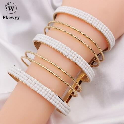 Fkewyy Bracelets Punk Geometry Gold Plated Jewelry Charm Hollow Out Bracelet For Women Fashion Jewellery Party Gift Cuff Bangles
