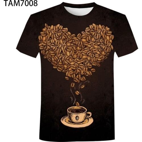 T-shirt new summer simple fashion coffee bean DIY custom logo pure cotton men and women short-sleeved shirt T-shirt