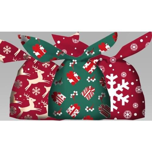 Hot Sale 50X Latest New Year 2021 Christmas Candy Gift Bag Xmas Packing Plastic Bag Christmas Decorations for Home Navidad