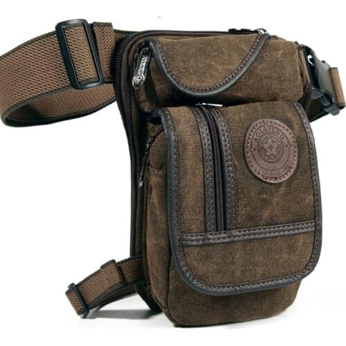 Men Canvas Waist Drop Leg Bag Thigh Hip Belt Bum Fanny Pack Military Tactical Travel Riding Motorcycle Messenger Shoulder Bags
