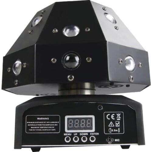 Good Effects 16*3W RGBW LED Mushroom Beam Light with Green Laser Projector Professional Stage Moving Head Lighting for Xmas DJ