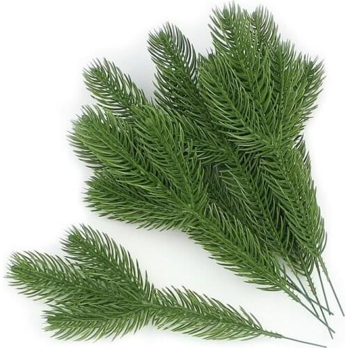 10pcs Artificial Tree Branches Pine Needle for Wedding Christmas Decoration DIY Craft Gift Xmas Tree Decor Fake Flower