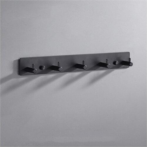 Nail Free Black 304 Stainless Steel Bathroom Accessories European style viscose Robe Hook ,Clothes Hook,Coat Hook