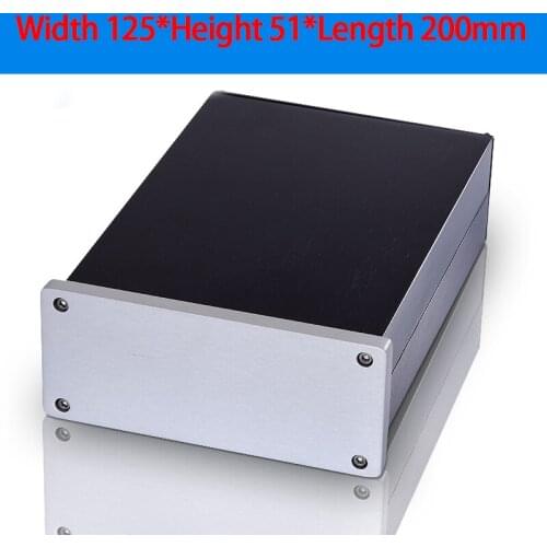KYYSLB 125*51*200mm DIY Aluminum Profile Amplifier Chassis DAC Headphone Amplifier Aluminum Box HIFI Tube Amplifier Case Shell