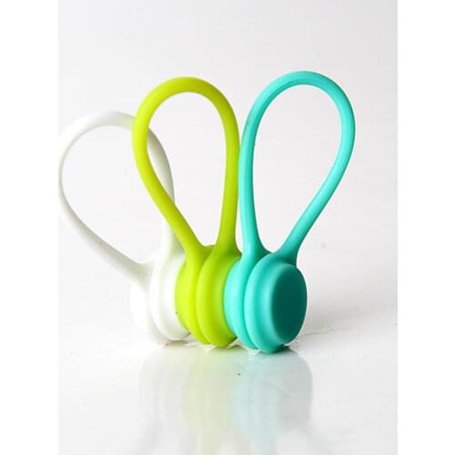 3PCS Soft Silicone Magnetic Cable Winder Organizer Cord Earphone Storage Holder Clips Cable Winder For Earphone For Data Cable