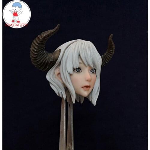 1/6 Scale Cute Girl Head Sculpt Anime Figure Horn Elf Head Sculpt for 12 Inches Female TBLeague action figure