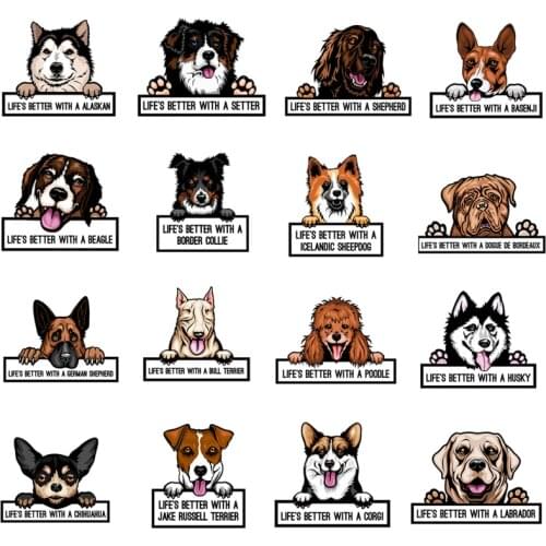 Cute Animal Dogs Stickers Lifes Better With A Dog Series Stickers Vinyl For Car Styling Body Window Stickers and Decals Decors