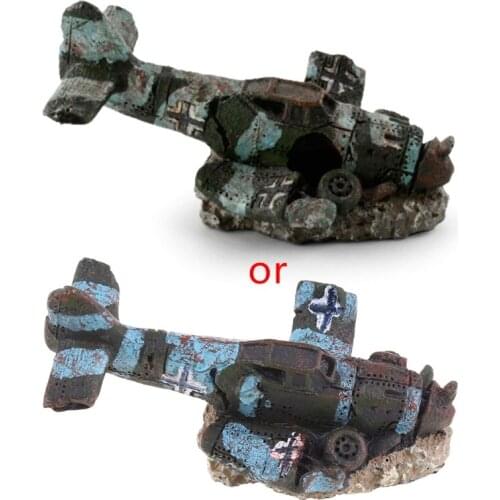 Mini Simulated Resin Aircraft Model Arts Crafts Aquarium Fish Tank Landscaping