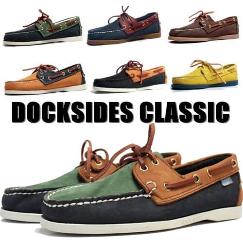 Mens Casual Genuine Nubuck Leather Docksides Deck Hemme Femme Moccain Suede Boat Loafers Driving Unisex Plus Size Men shoes X110