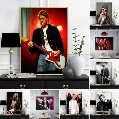Kurt Cobain Rock Music Band Music Singer Star Wall Art Picture Posters and Prints Canvas Painting for Living Room Home Decor