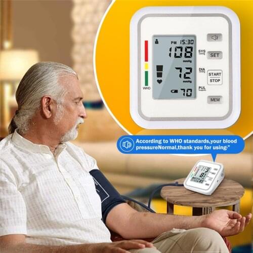 Portable Digital Upper Arm Blood Pressure Monitor Arm Band Type BP Heart Beat Rate Tonometer Health Care Pulse Measurement Tool