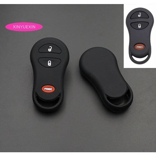 Xinyuexin Rubber Car Key Case For Jeep Cherokee Dodge Neon Stratus Chrysler 3 Buttons Car Key Silicone Case Car Styling