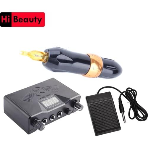 Rocket Motor Rotary Tattoo Pen Gun Machine Equipment With Power Supply Foot Switch Pedal Tattoo Art Full Sets Kit Accessories