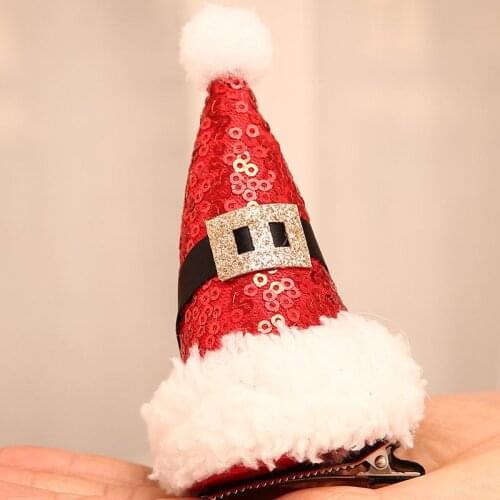 Christmas Non Slip Barrettes Hair Accessories Festival Headdress Sequins Cartoon Hair Clip For Kids And Adults