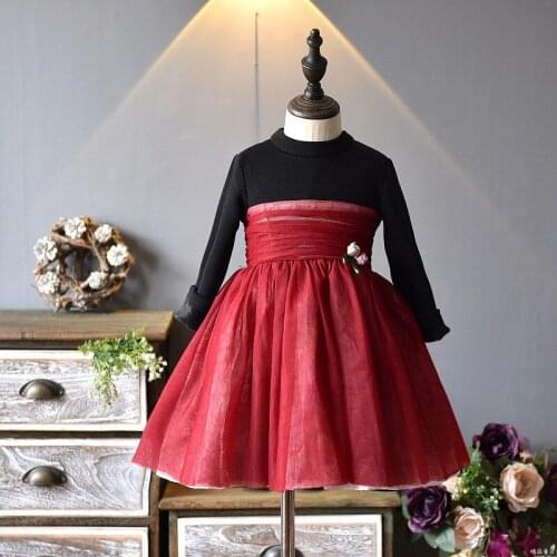 Christmas Dress New Year Costumes Dress for Girls Baby Girl Mesh Patchwork Ball Gown Velvet Thick Clothes Party Princess Dresses