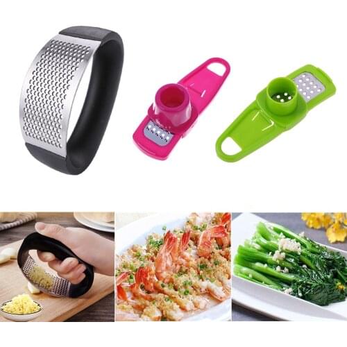 Manual Stainless Steel Garlic Presses Grinder Peeler Slicer Chopper Cutter Garlic Tools Multi-functional Kitchen Gadgets
