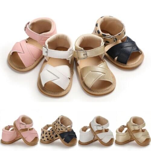 New Summer Baby Girl Sandals Boy Prewalker Newborn Leather Soft Sole Crib Shoes